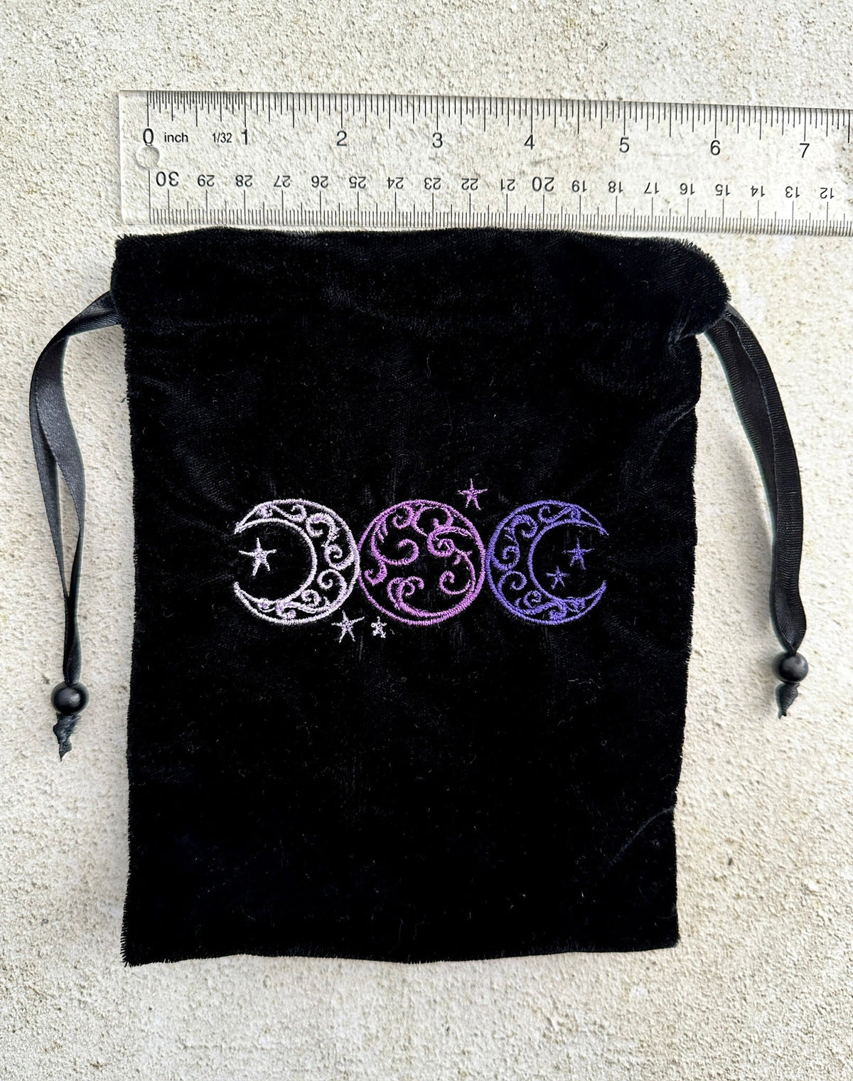 Triple Moon Velvet Tarot Bag