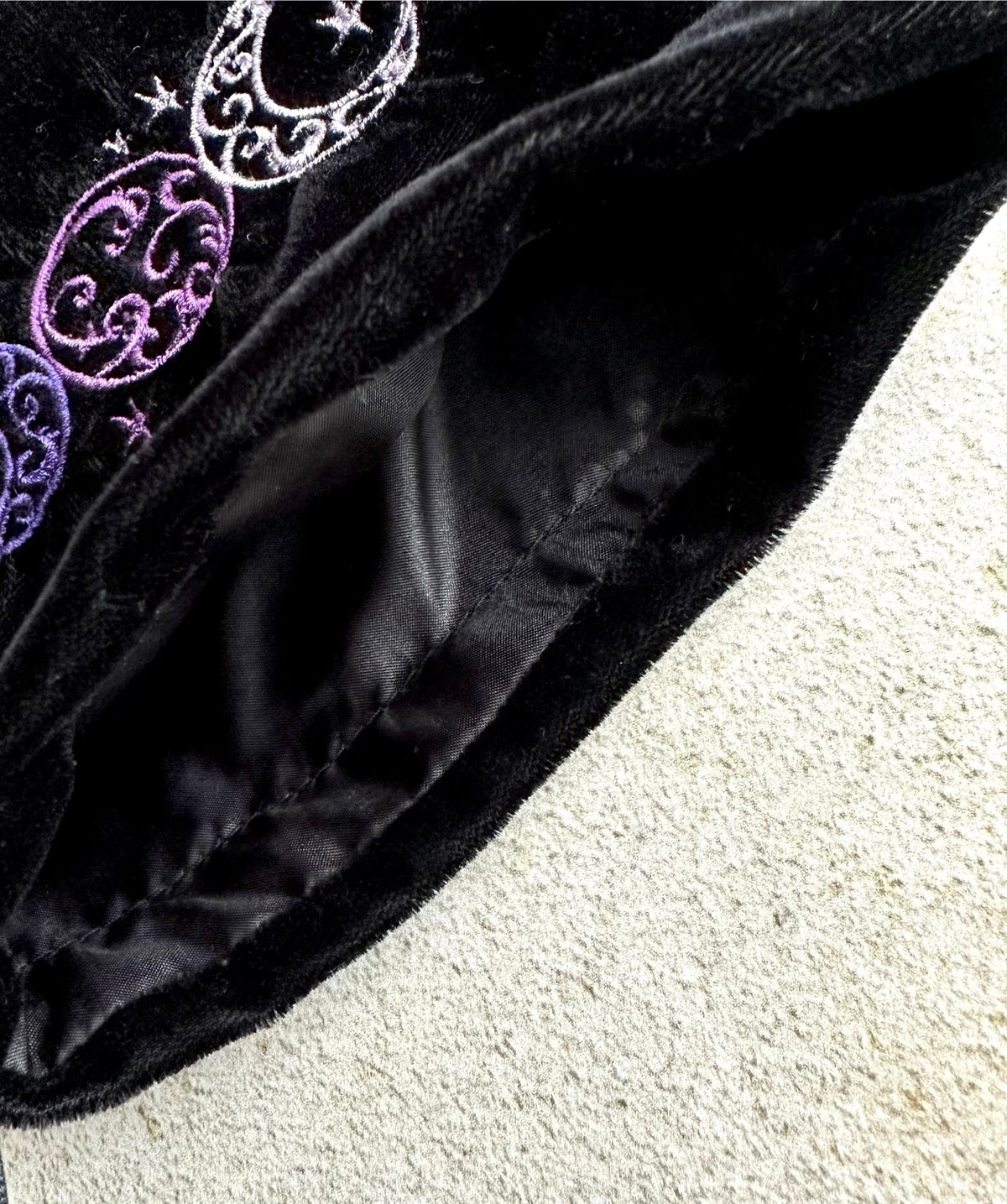 Triple Moon Velvet Tarot Bag
