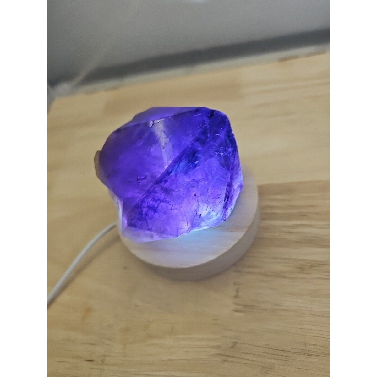Natural Amethyst Backbone Scepter Crystal with LED — 294g Mineral Specimen