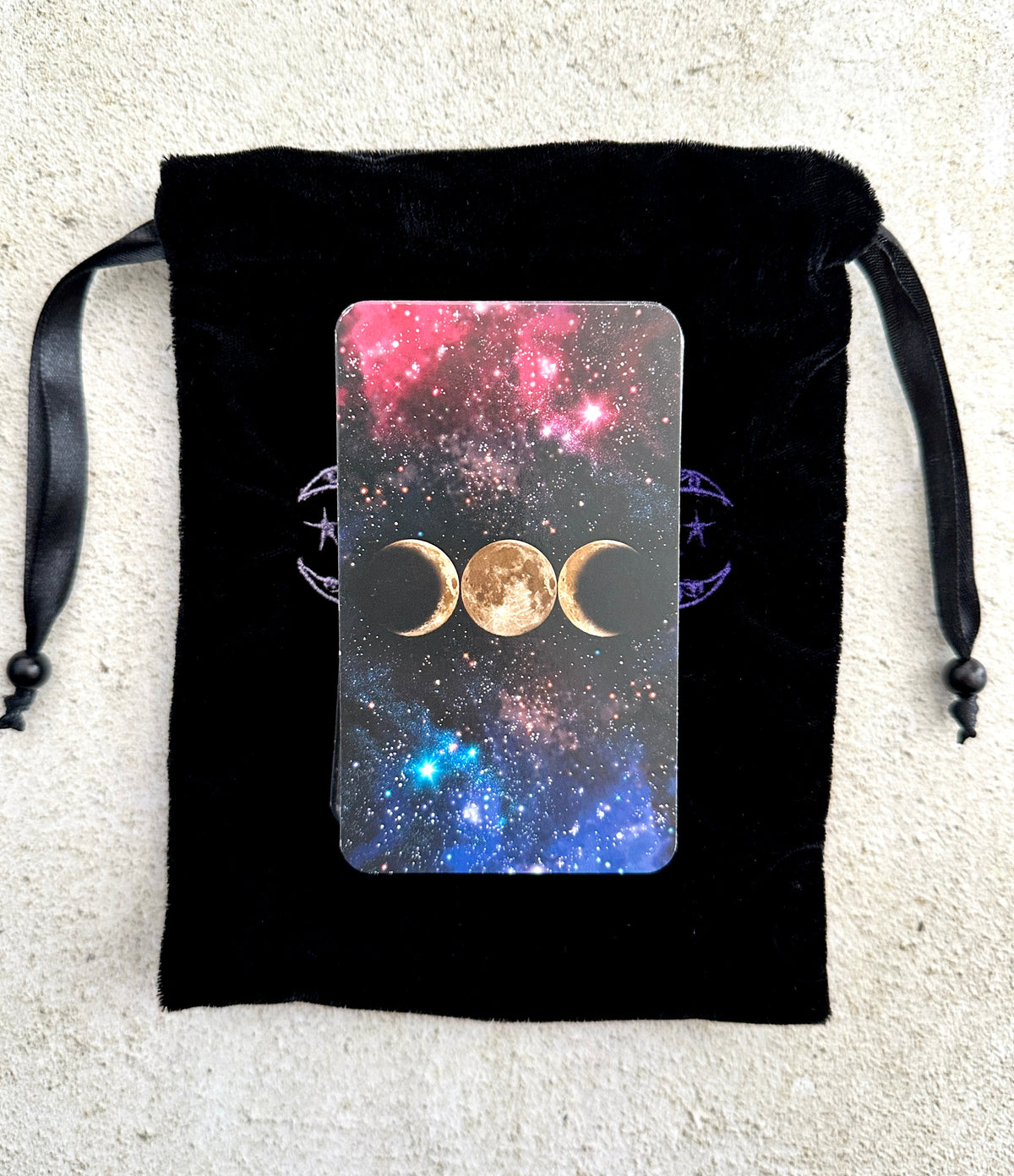 Triple Moon Velvet Tarot Bag