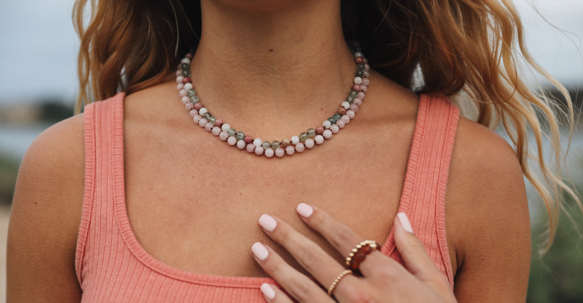 Rose Quartz Beaded Necklace