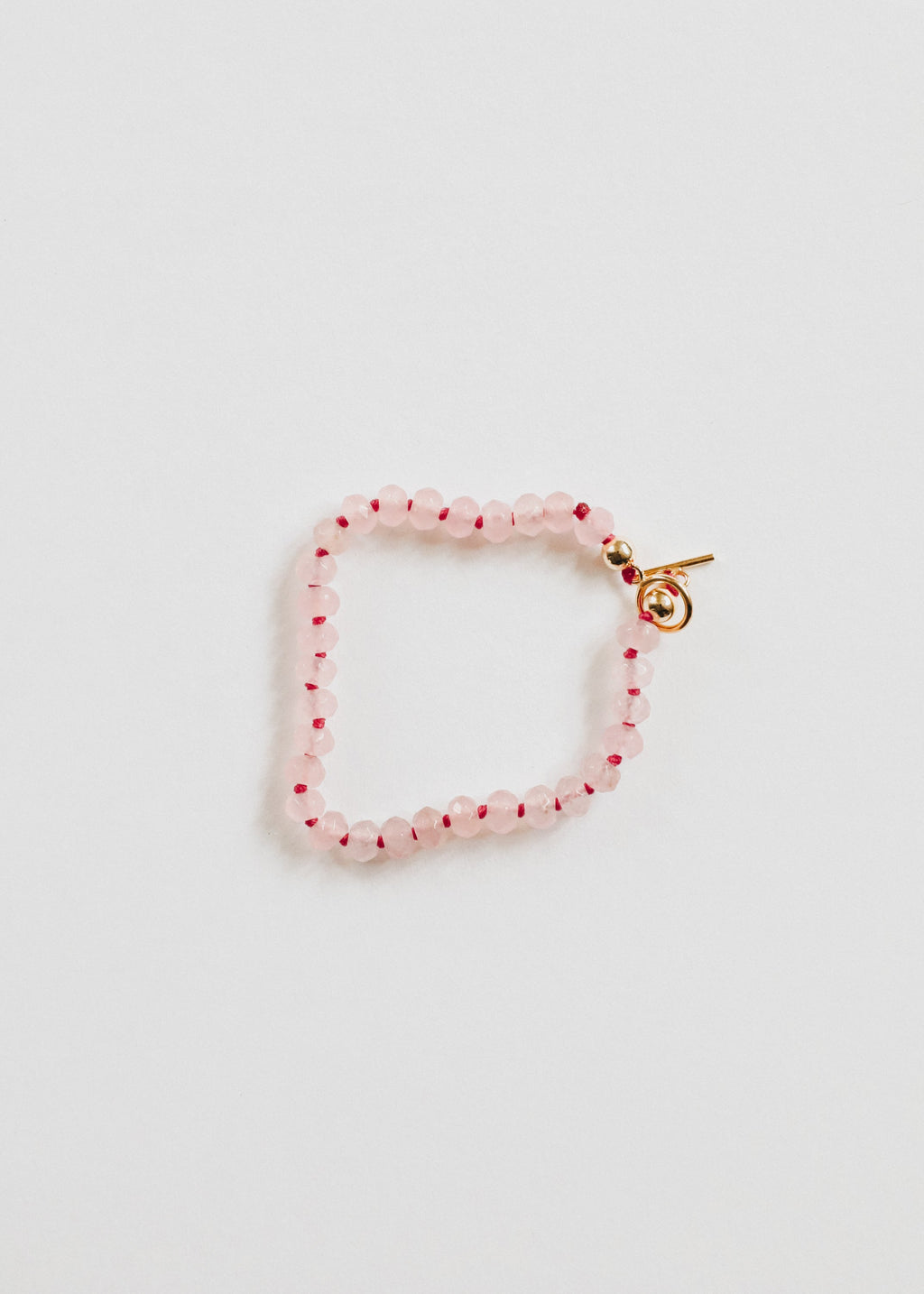 Rose Quartz Gold Filled Toggle Bracelet