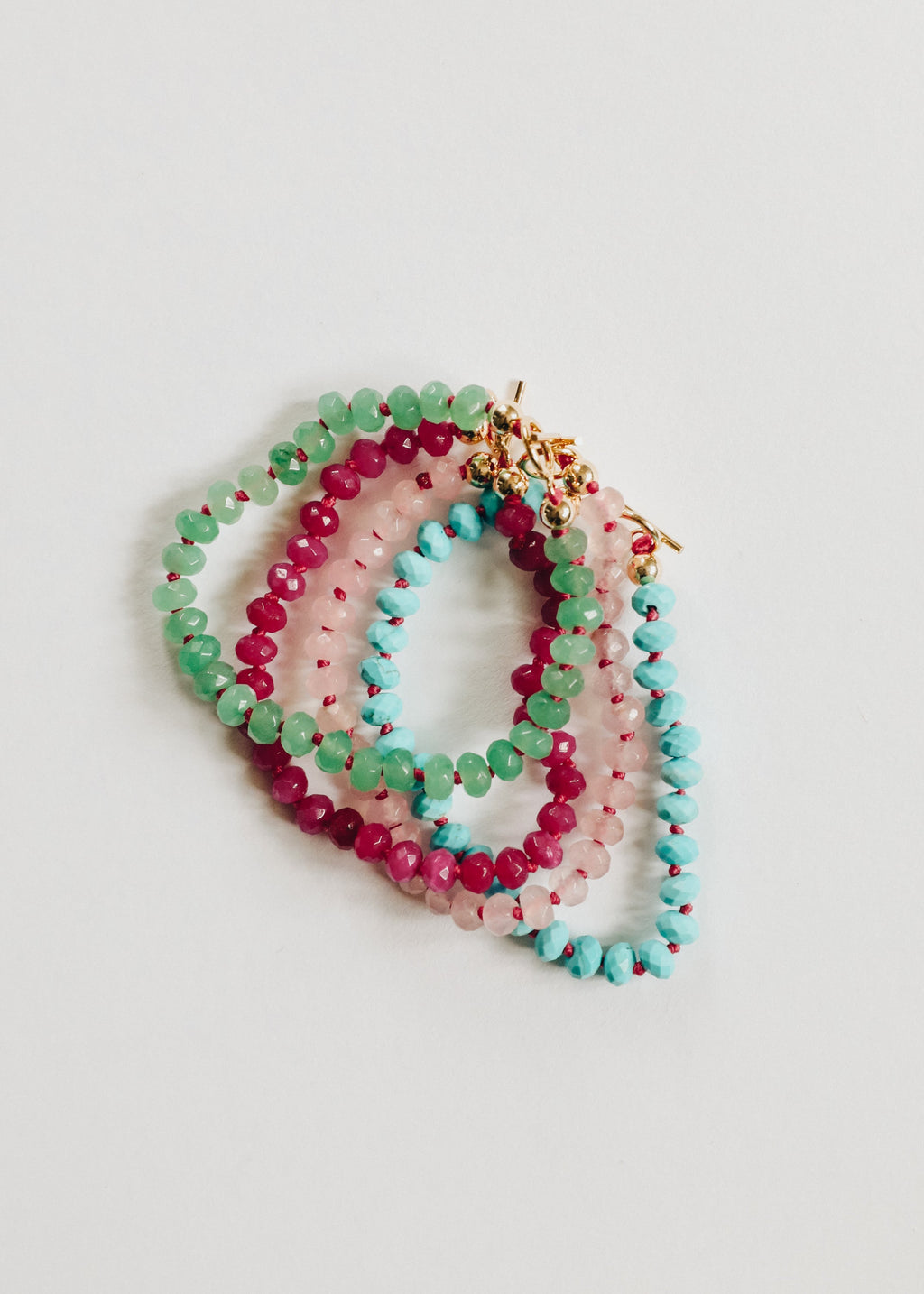 Rose Quartz Gold Filled Toggle Bracelet