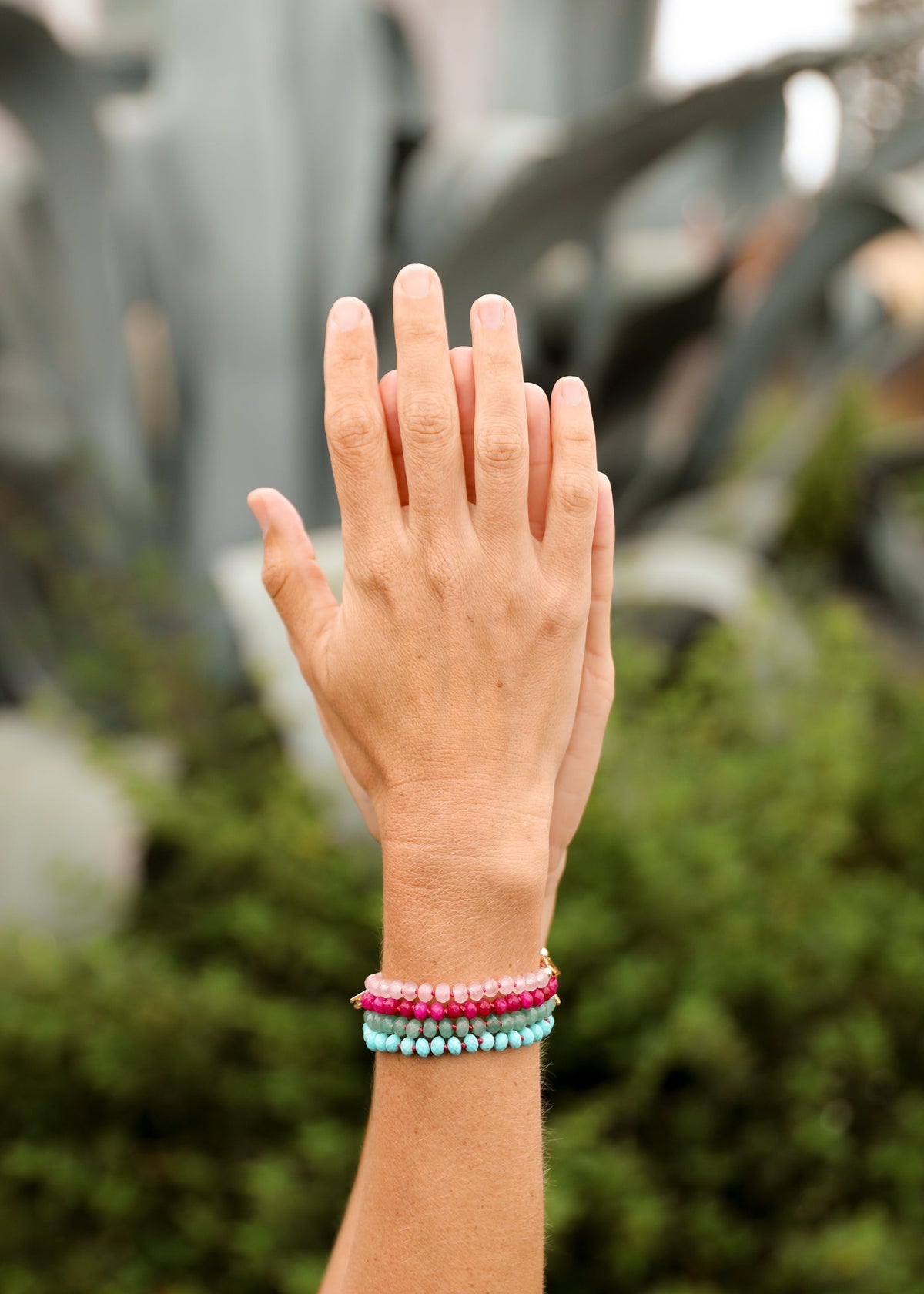 Rose Quartz Gold Filled Toggle Bracelet