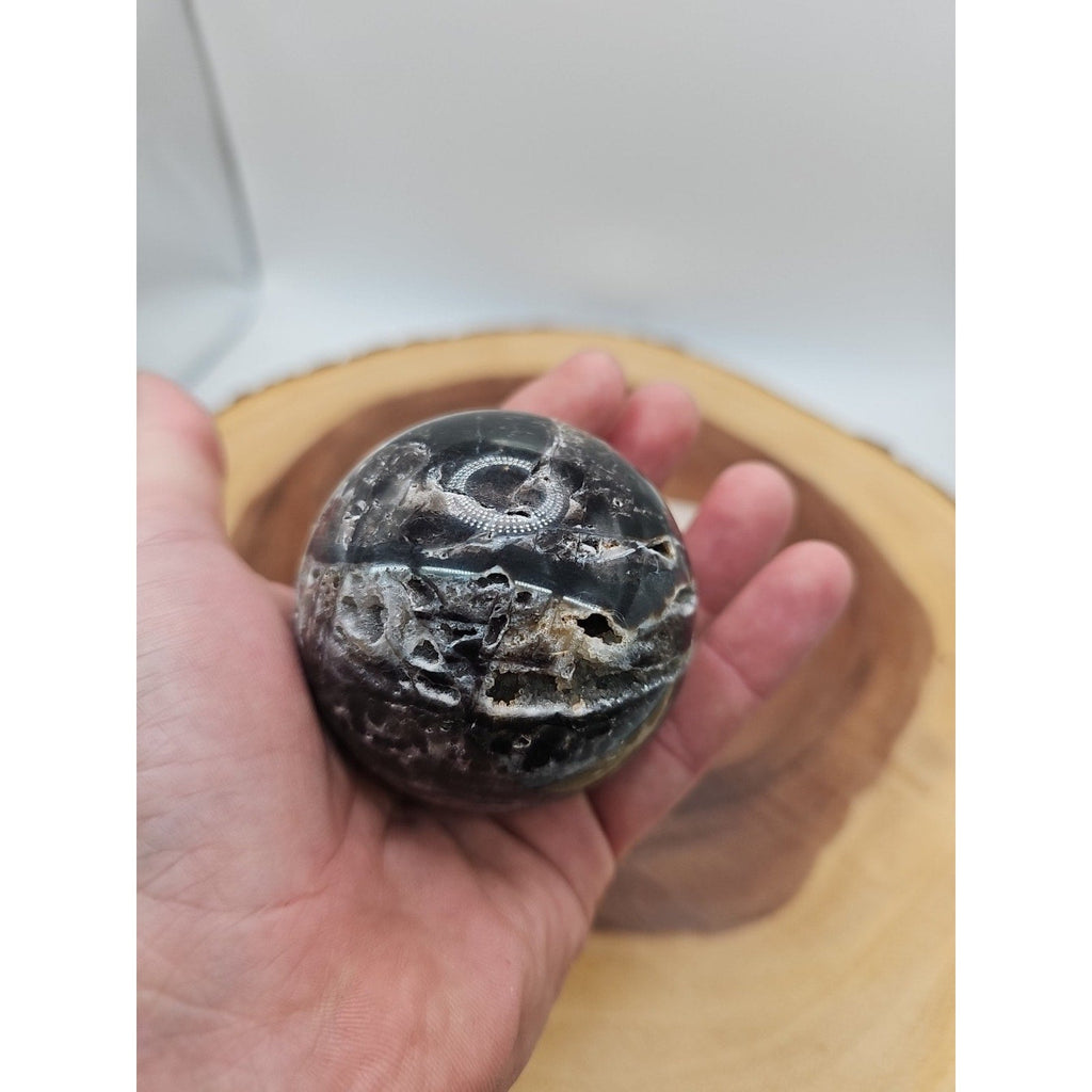 Ocean Jasper Crystal Sphere — 63mm with Display Stand