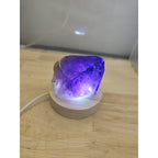 Natural Amethyst Backbone Scepter Crystal with LED — 294g Mineral Specimen