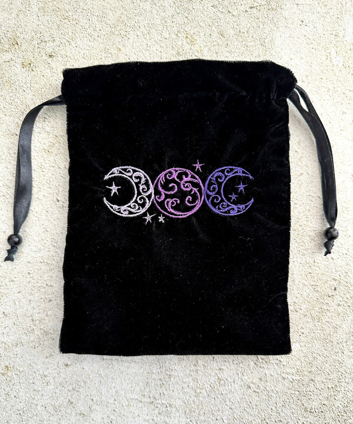Triple Moon Velvet Tarot Bag
