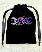 Triple Moon Velvet Tarot Bag