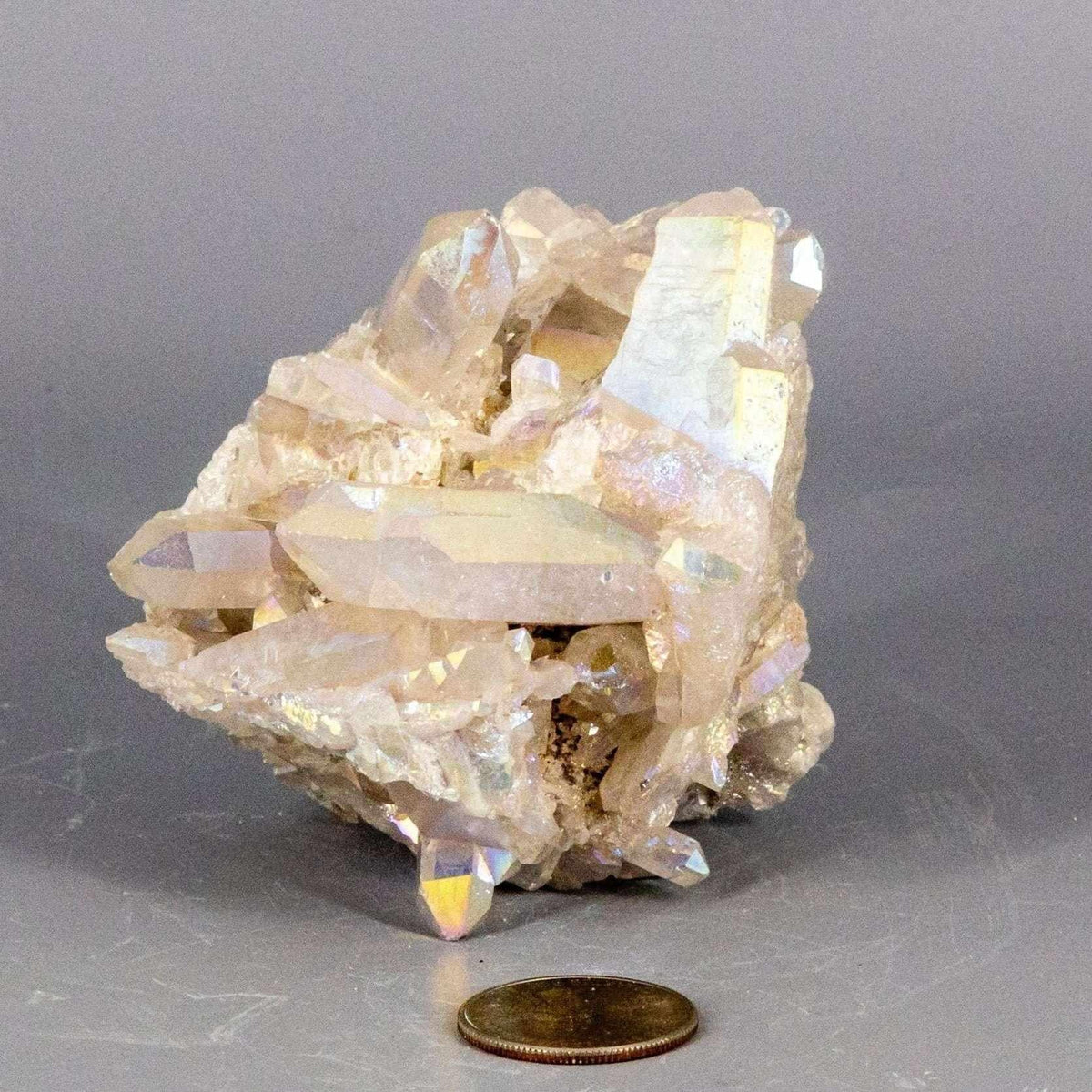 Angel Aura Quartz Crystal Point Cluster Iridescent