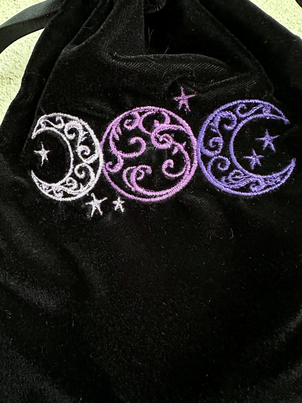 Triple Moon Velvet Tarot Bag
