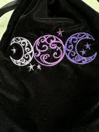 Triple Moon Velvet Tarot Bag