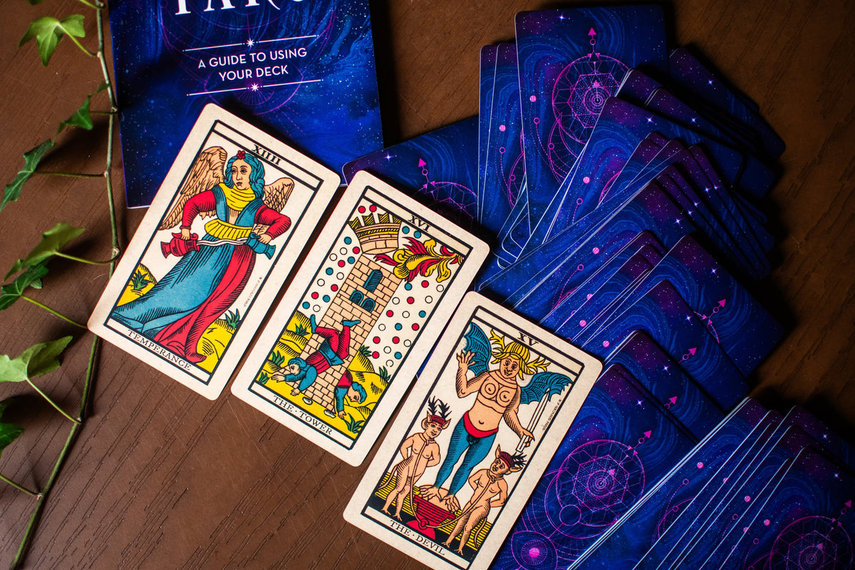 Marseilles Tarot Deck & Illustrated Guidebook