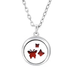 Heart-Shaped Aromatherapy Essential Oil Diffuser Necklace | Stainless Steel Dragonfly Perfume Locket