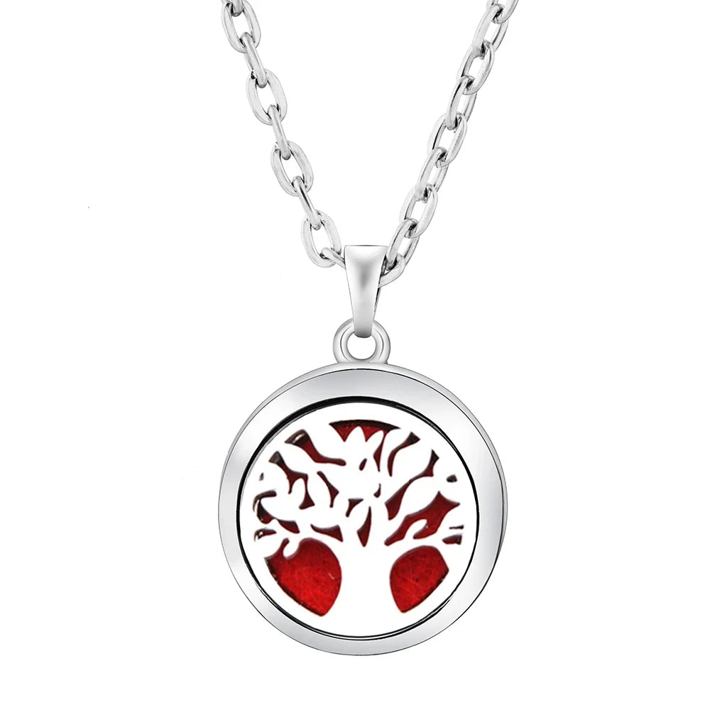 Heart-Shaped Aromatherapy Essential Oil Diffuser Necklace | Stainless Steel Dragonfly Perfume Locket