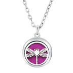 Heart-Shaped Aromatherapy Essential Oil Diffuser Necklace | Stainless Steel Dragonfly Perfume Locket