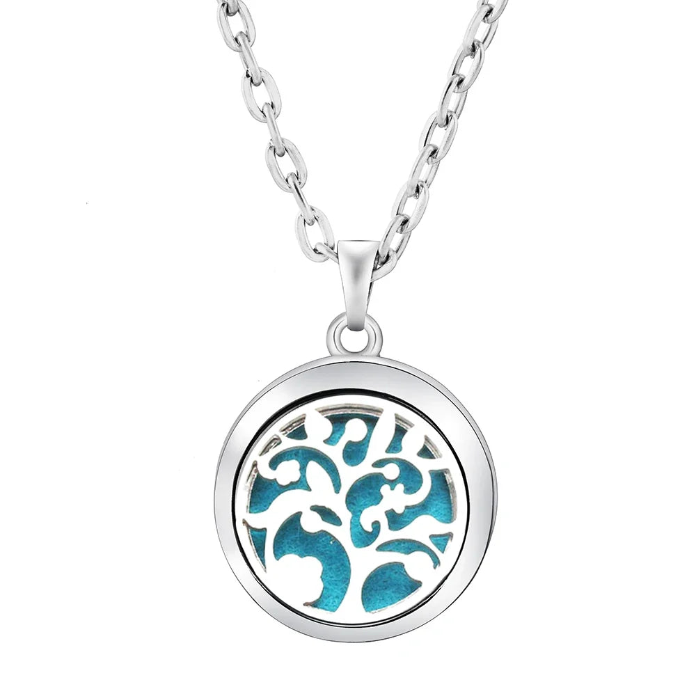 Heart-Shaped Aromatherapy Essential Oil Diffuser Necklace | Stainless Steel Dragonfly Perfume Locket