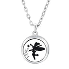 Heart-Shaped Aromatherapy Essential Oil Diffuser Necklace | Stainless Steel Dragonfly Perfume Locket