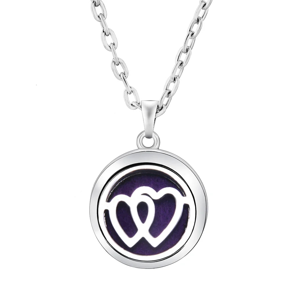 Heart-Shaped Aromatherapy Essential Oil Diffuser Necklace | Stainless Steel Dragonfly Perfume Locket