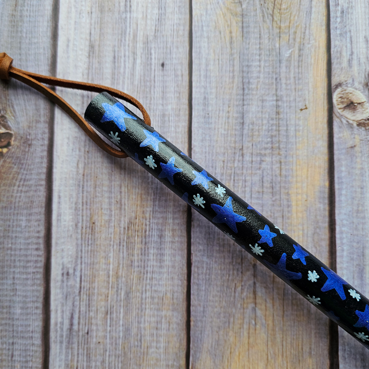 Hand Painted Decorative Round Broom, 26" Handmade Witches Besom