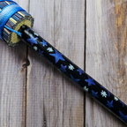 Hand Painted Decorative Round Broom, 26" Handmade Witches Besom