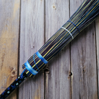 Hand Painted Decorative Round Broom, 26" Handmade Witches Besom