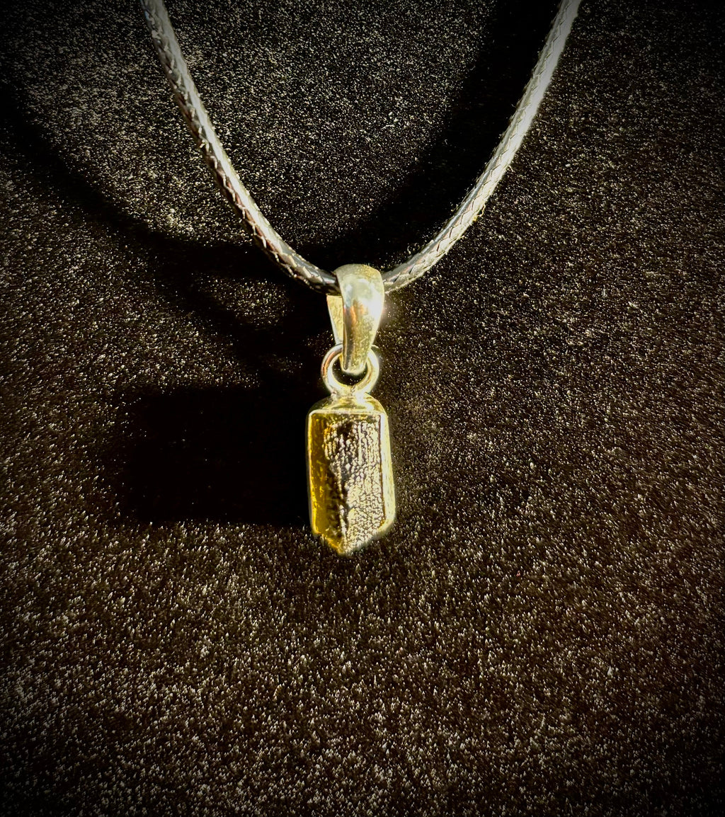 Raw Moldavite Pendant Necklace - Cosmic Transformation