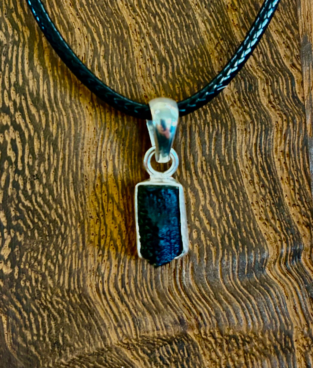 Raw Moldavite Pendant Necklace - Cosmic Transformation