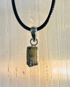Raw Moldavite Pendant Necklace - Cosmic Transformation