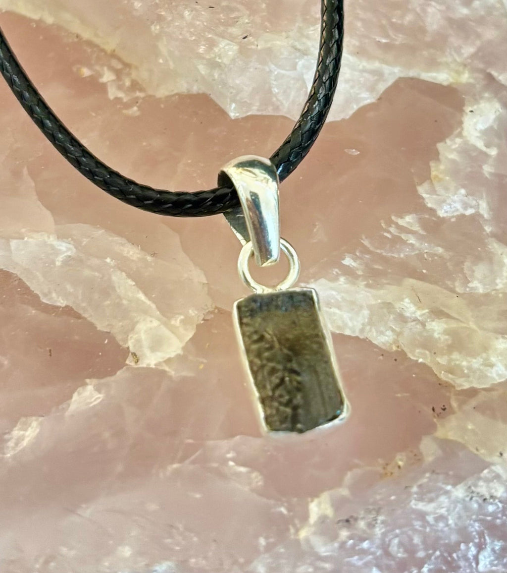 Raw Moldavite Pendant Necklace - Cosmic Transformation