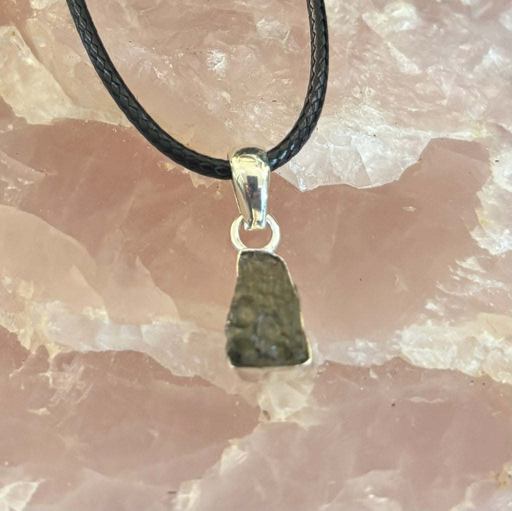 Raw Moldavite Pendant Necklace - Cosmic Transformation