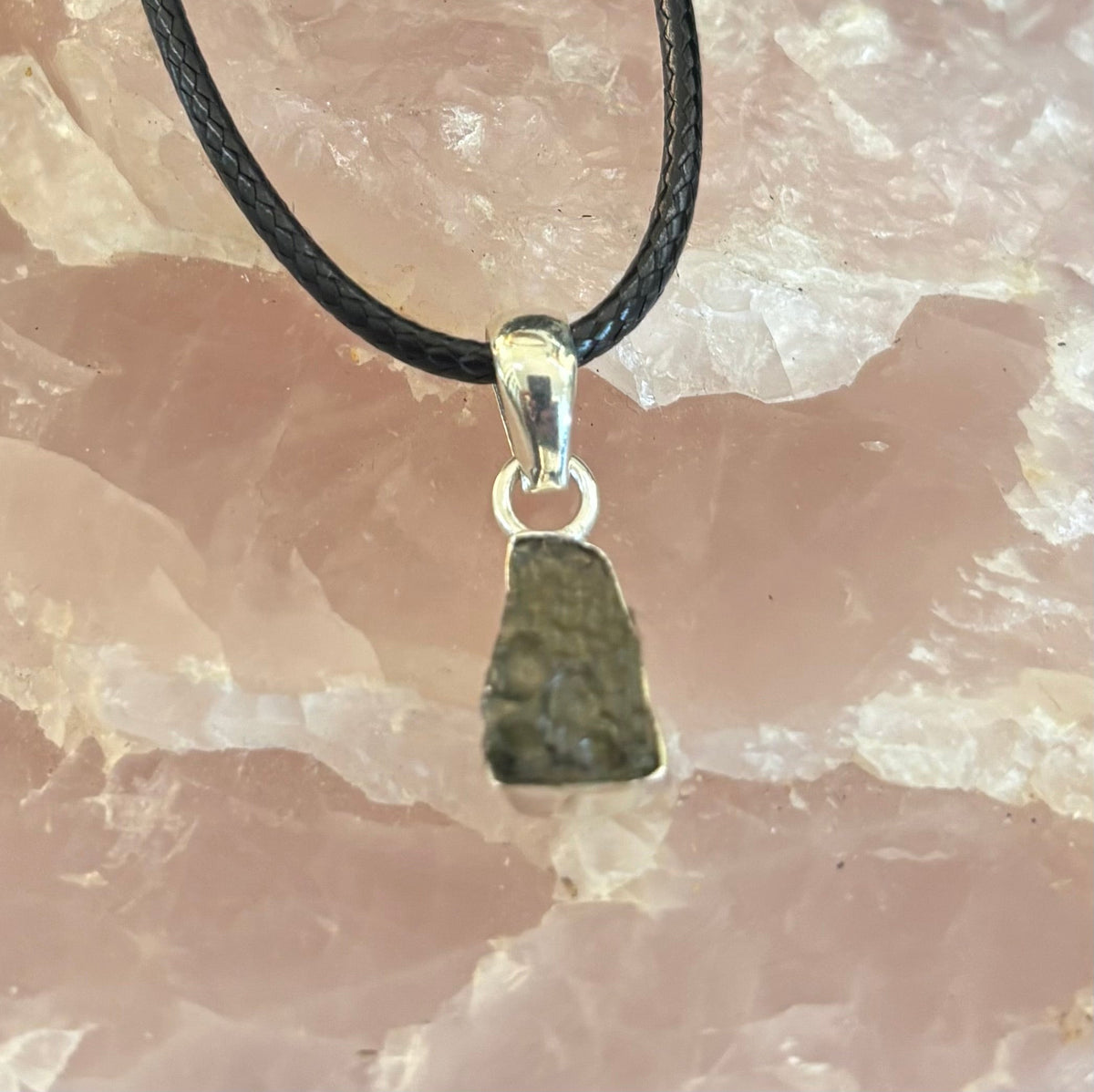 Raw Moldavite Pendant Necklace - Cosmic Transformation