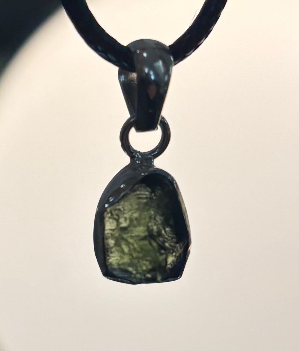 Raw Moldavite Pendant Necklace - Cosmic Transformation