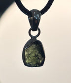 Raw Moldavite Pendant Necklace - Cosmic Transformation