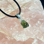 Raw Moldavite Pendant Necklace - Cosmic Transformation