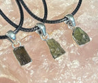 Raw Moldavite Pendant Necklace - Cosmic Transformation