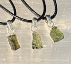 Raw Moldavite Pendant Necklace - Cosmic Transformation