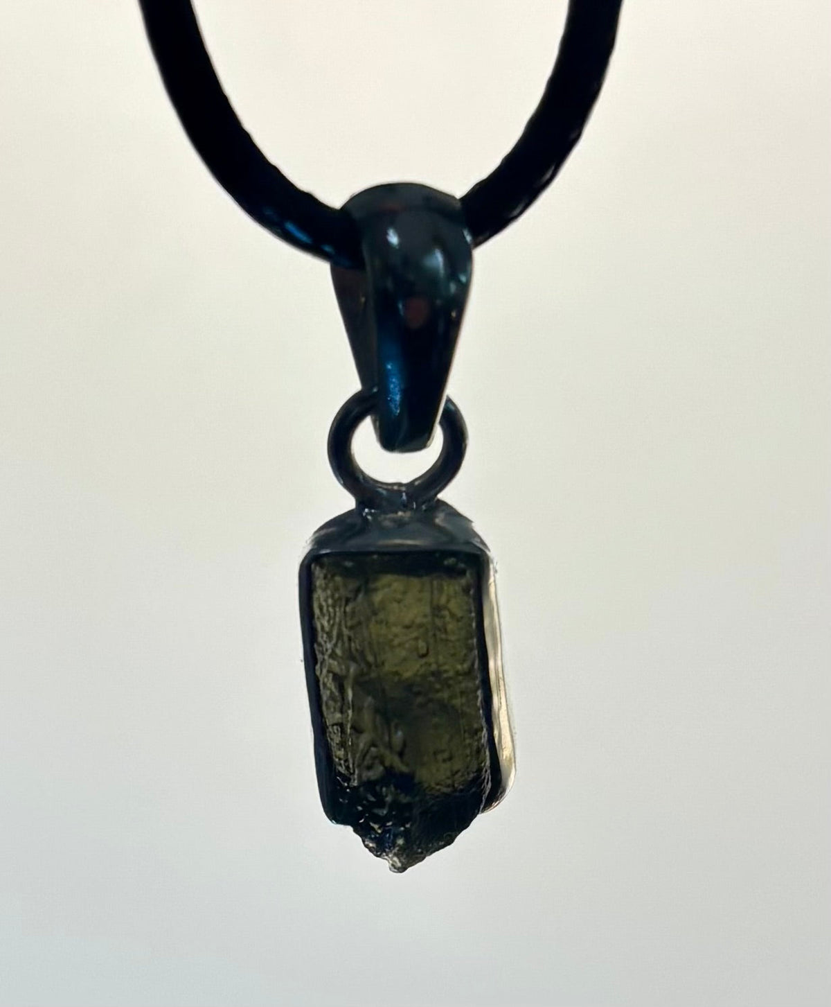 Raw Moldavite Pendant Necklace - Cosmic Transformation
