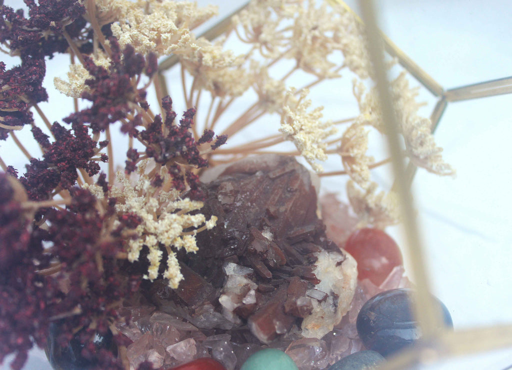 Crystal Geode Terrarium Hematoid Quartz - Grounded Garden