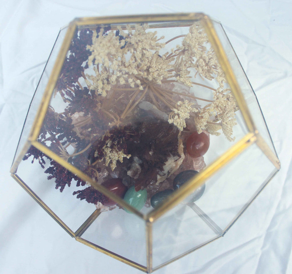 Crystal Geode Terrarium Hematoid Quartz - Grounded Garden