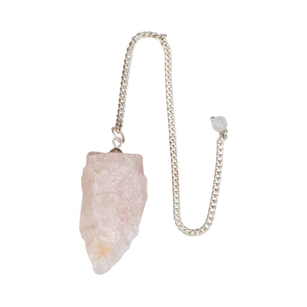 Raw Rose Quartz Pendulum