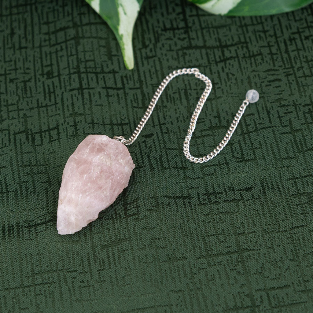 Raw Rose Quartz Pendulum