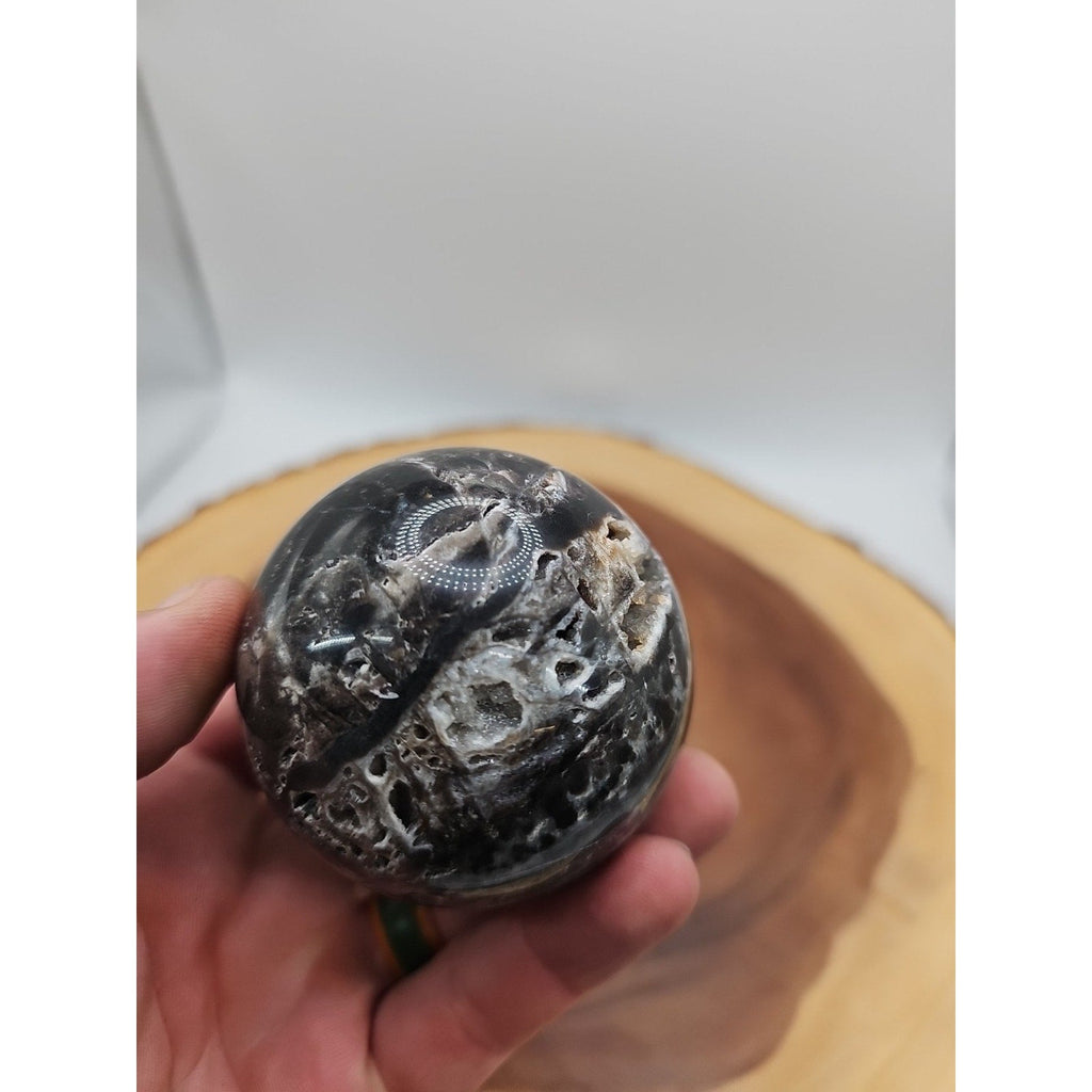 Ocean Jasper Crystal Sphere — 63mm with Display Stand