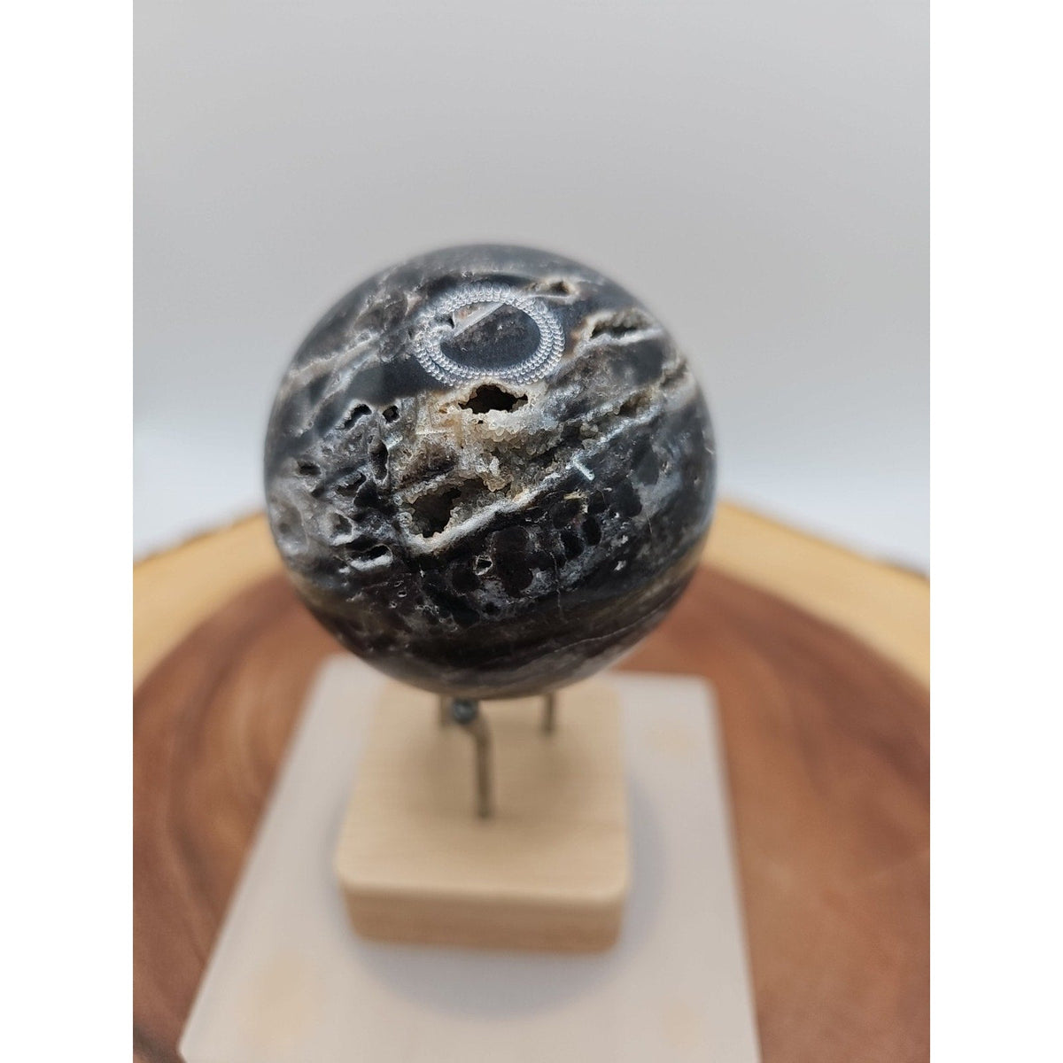 Ocean Jasper Crystal Sphere — 63mm with Display Stand