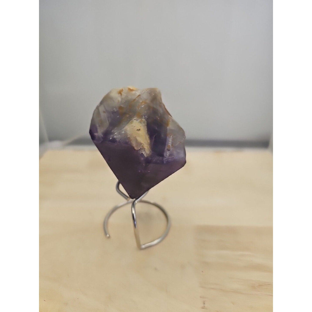 Natural Amethyst Backbone Scepter Crystal with LED — 294g Mineral Specimen