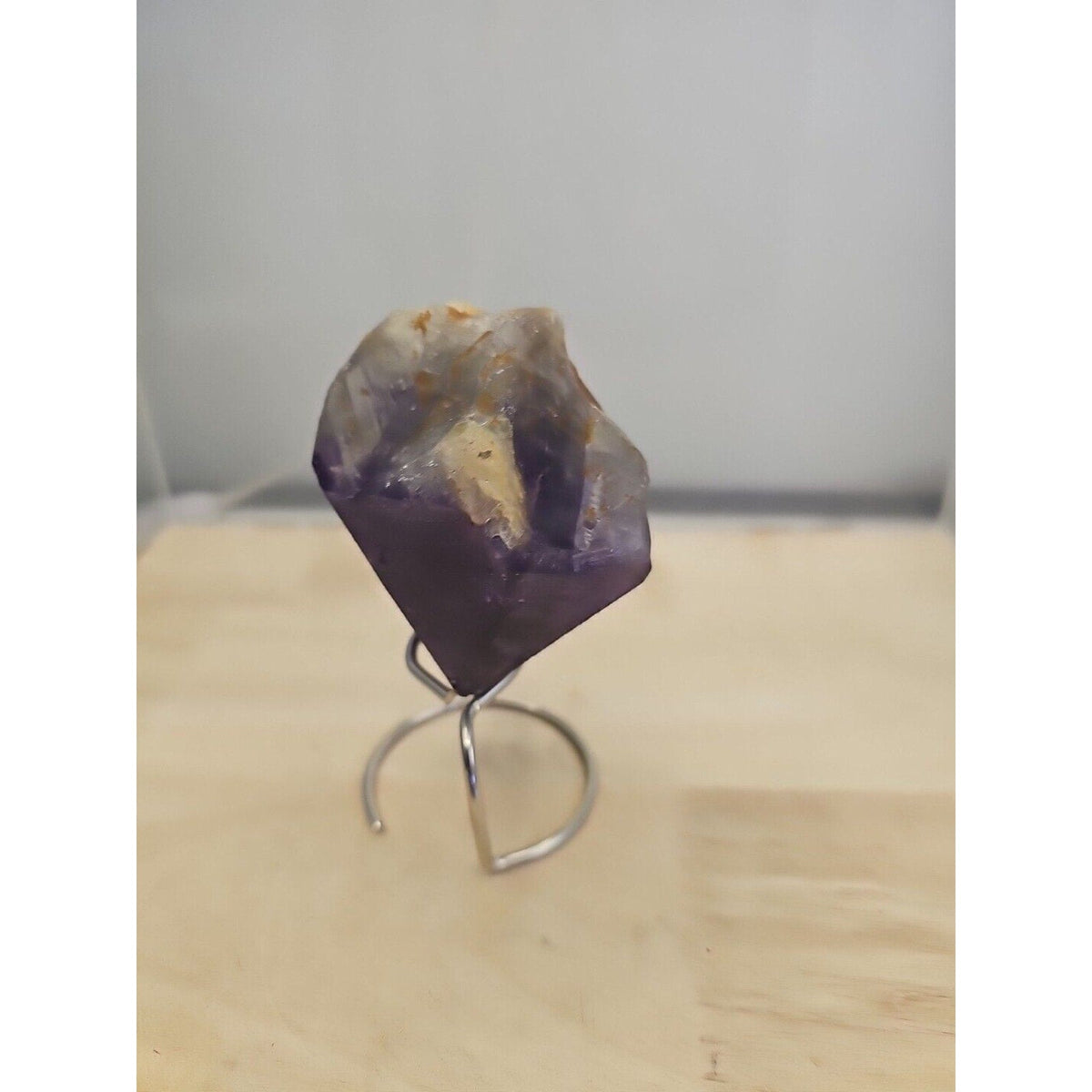 Natural Amethyst Backbone Scepter Crystal with LED — 294g Mineral Specimen
