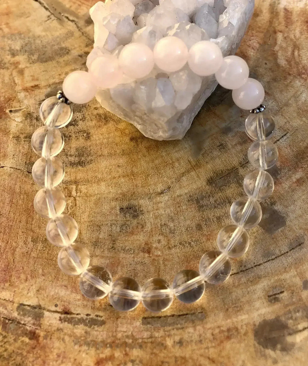Rose Quartz & Clear Quartz Bracelet